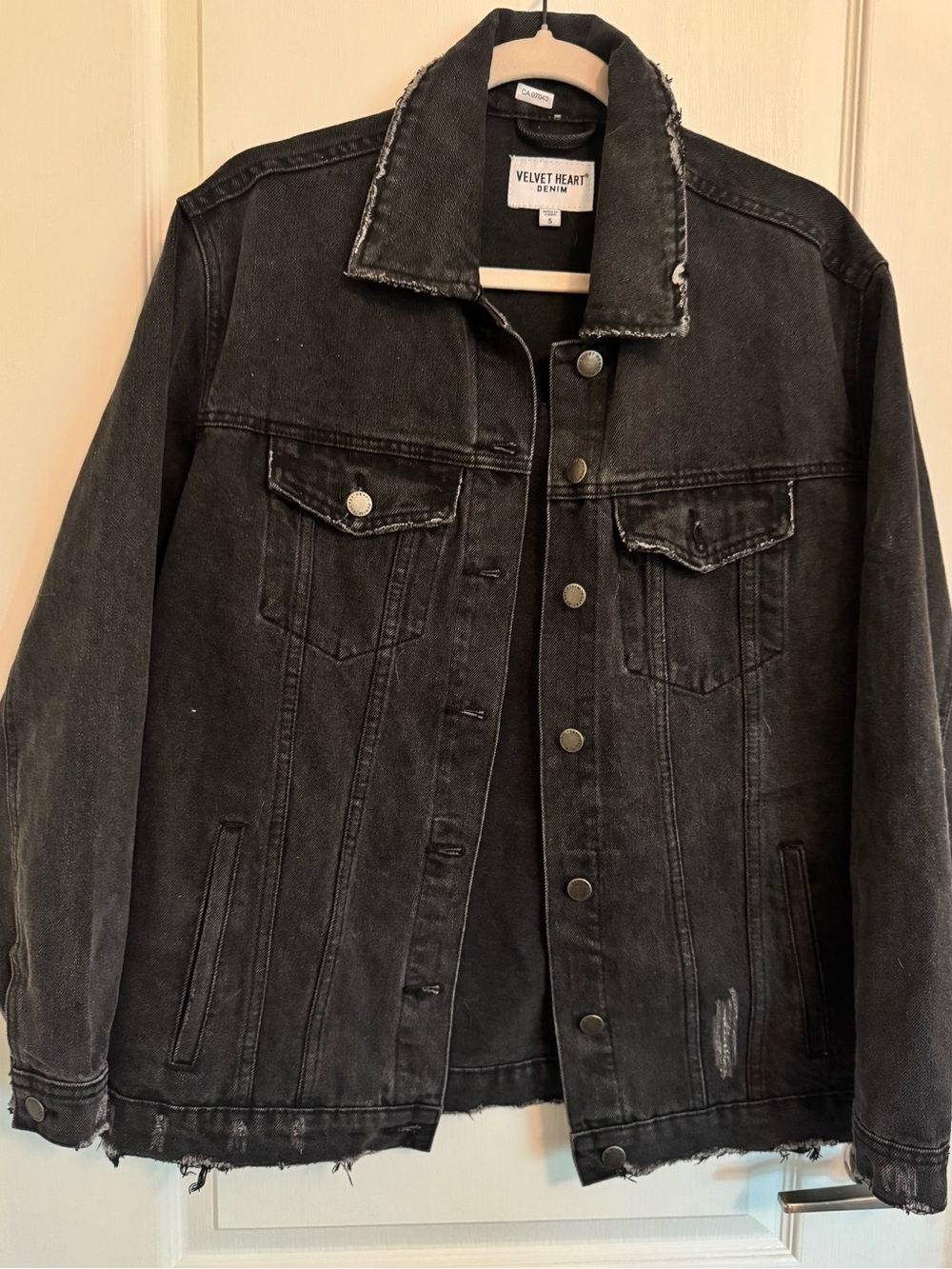 Velvet Heart women’s Black Distressed Denim Jacket